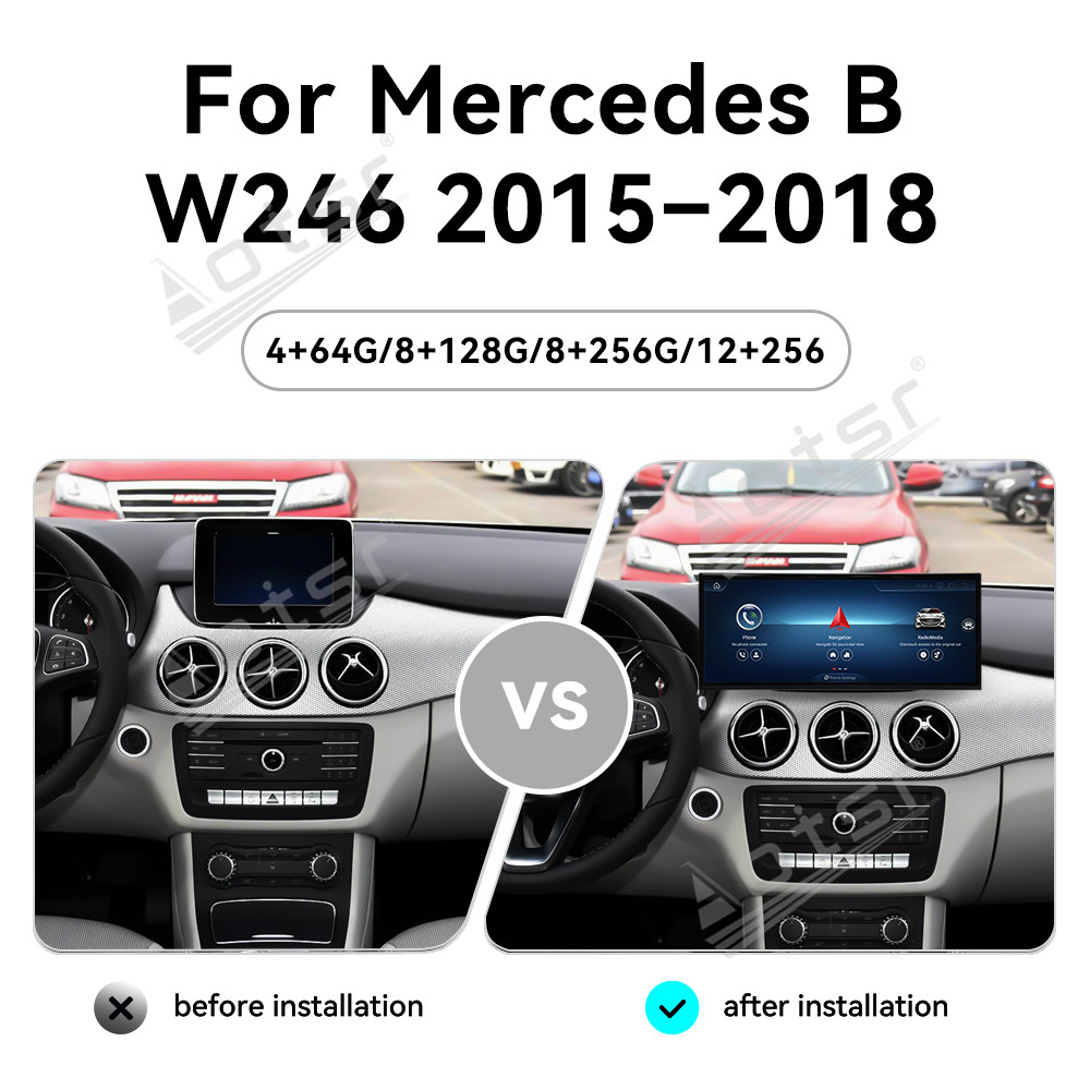 Qualcomm 15.8 inch Car Radio Android 14 For Mercedes Benz B Class W246  Car Carplay Auto Stereo GPS Navigation IPS Screen BT