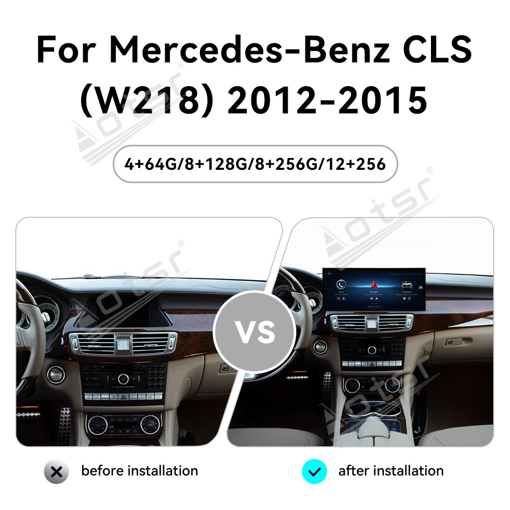 Qualcomm 15.8 inch Car Radio Android 14 For Mercedes Benz GLS W218 Car Carplay Auto Stereo GPS Navigation IPS Screen BT
