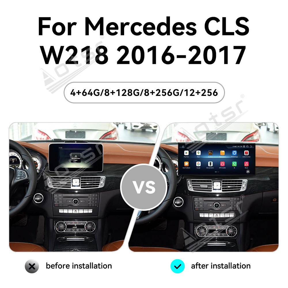 Qualcomm 15.8 inch Car Radio Android 14 For Mercedes Benz GLS W218 Car Carplay Auto Stereo GPS Navigation IPS Screen BT