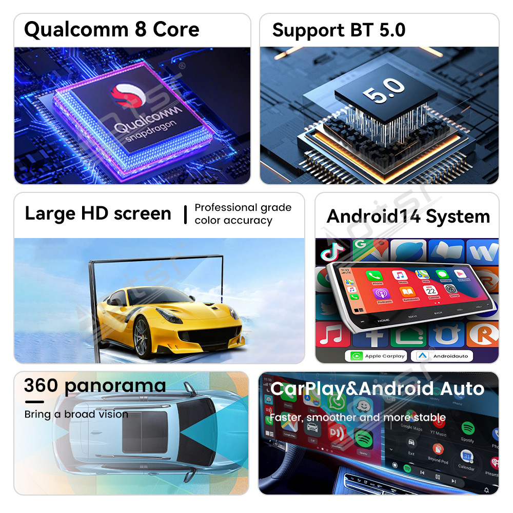 Aotsr 15.8 inch Android 14 Car Radio for BMW 3 Series 2005-2012 Wirless Carplay GPS Navigation Screen Upgrade Multimedia Player（E90）