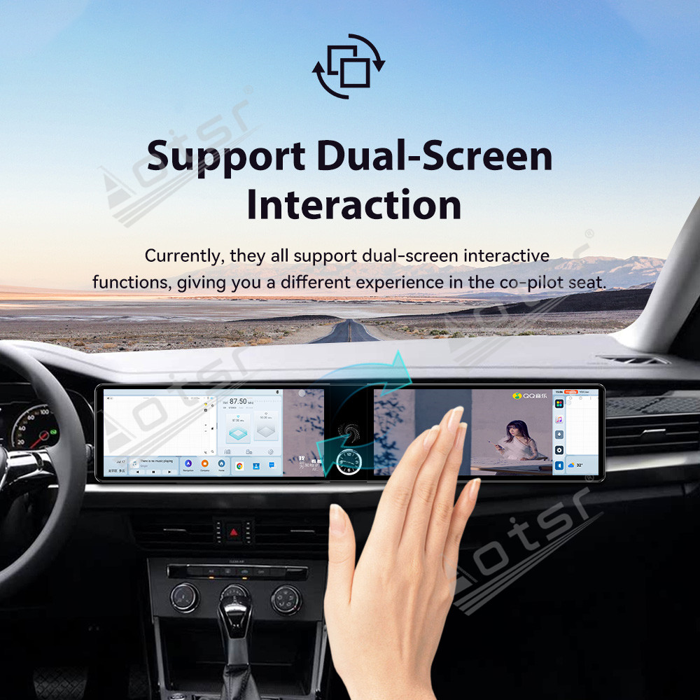 Aotsr Dual 12.3 inch for Volkswagen Passat 2019-2024 GPS Navigation Android 13 Car Radio CarPlay Multimedia Player Head Stereo Unit HD Screen