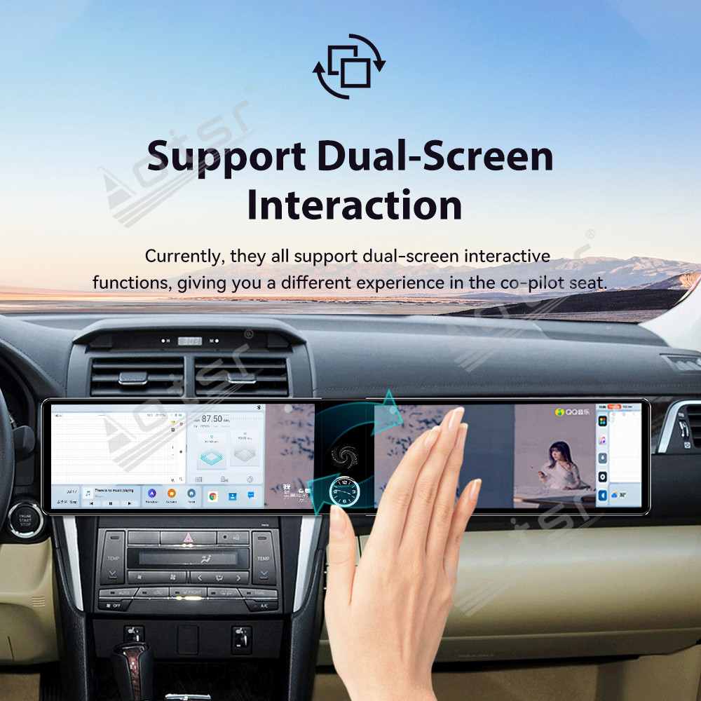 Aotsr Dual 12.3 inch For Toyota Camry 2007-2011 GPS Navigation Android 13 Car Radio CarPlay Multimedia Player Head Stereo Unit HD Screen