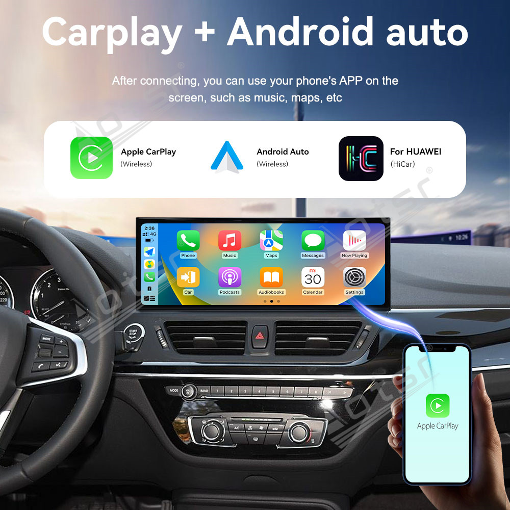 Aotsr 15.8 inch Android 14 Car Radio for BMW 1 Series 2013-2020 Wirless Carplay GPS Navigation Screen Upgrade Multimedia Player Android Auto (NBT Sedan version F52 F20）