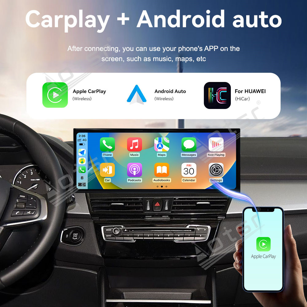 Aotsr 15.8 inch Android 14 Car Radio for BMW 2 Series Touring 2013-2019 Wirless Carplay GPS Navigation Screen Upgrade Multimedia Player