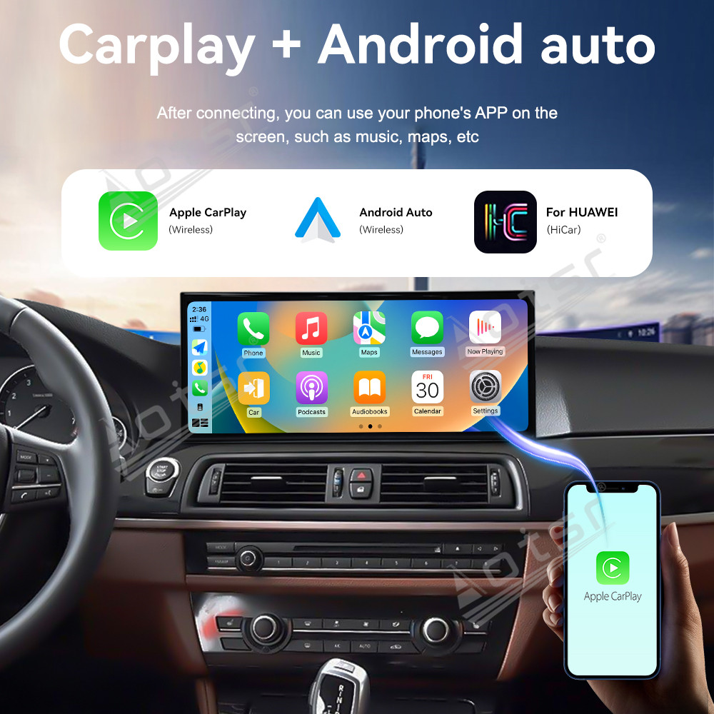 Aotsr 15.8 inch Android 14 Car Radio for BMW 5 Series G30 2017-2018 Wirless Carplay GPS Navigation Screen Upgrade Multimedia Player