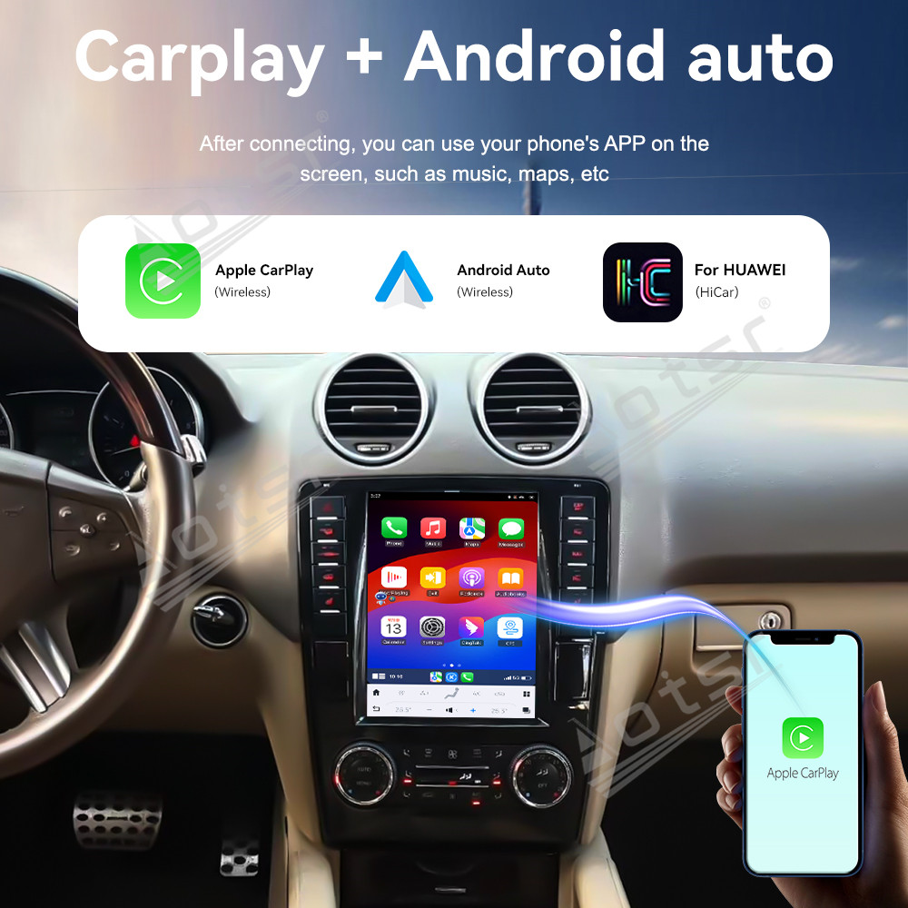 Aotsr 9.7 inch Car Radio For Mercedes-Benz GL ML W164 X164 2005-2011 Android 14 Radio Tesla Car Multimedia Player GPS Navi Head Unit