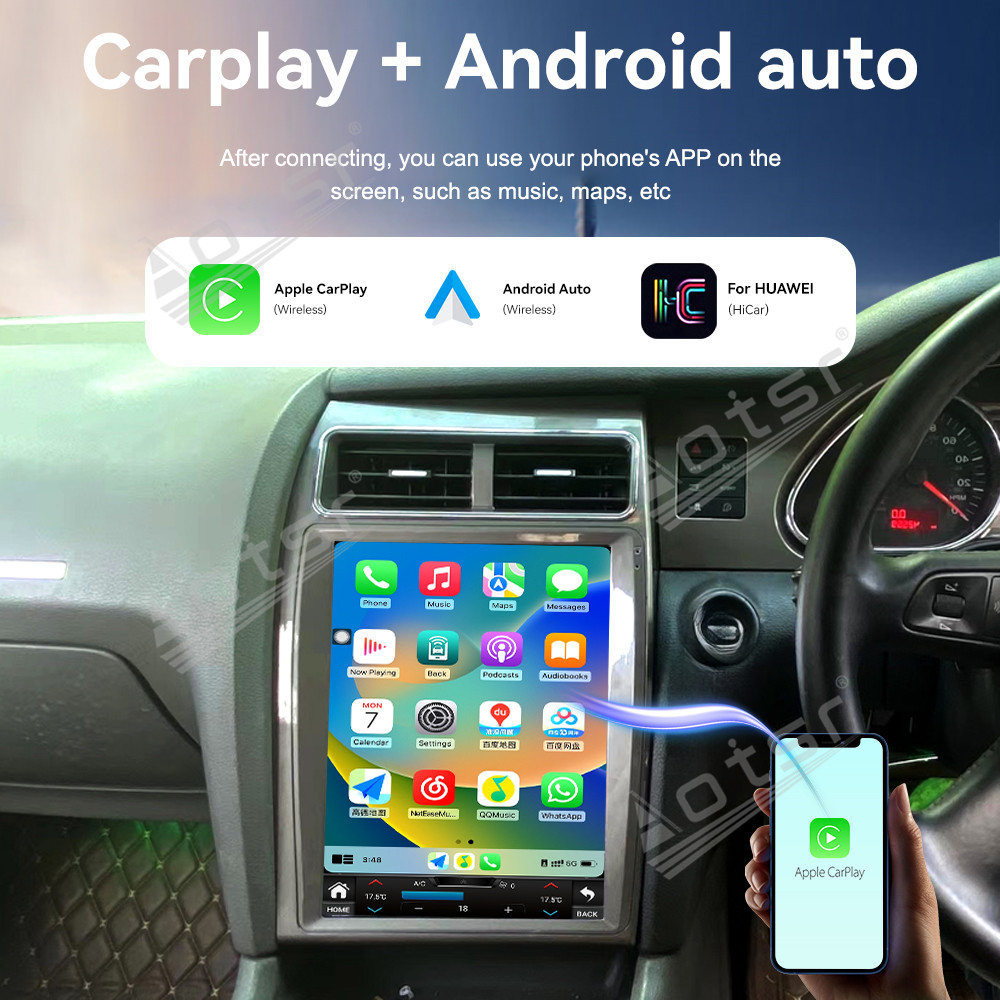 Aotsr 12.1 inch Car Radio Multimedia Player with Wireless For Audi Q7 2006-2015 CarPlay Android Auto Autoradio Stereo GPS Navigation WiFi