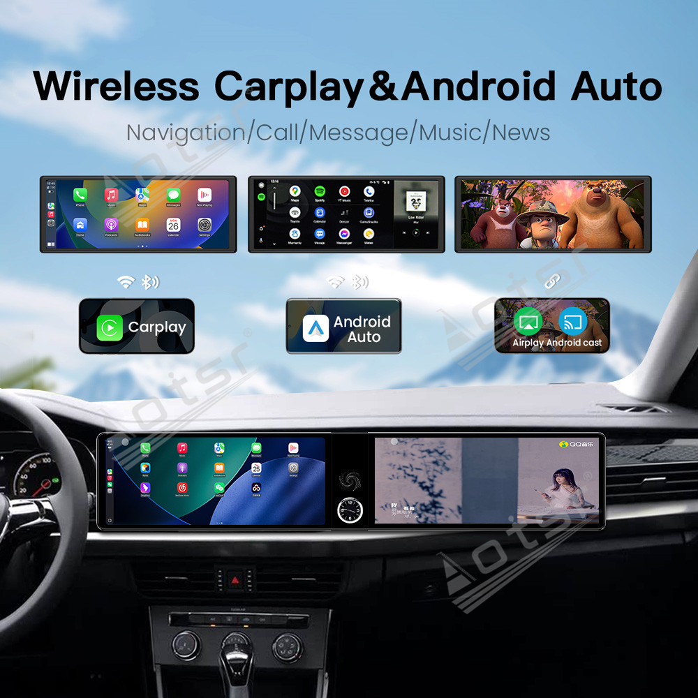 Aotsr Dual 12.3 inch for Volkswagen Passat 2019-2024 GPS Navigation Android 13 Car Radio CarPlay Multimedia Player Head Stereo Unit HD Screen