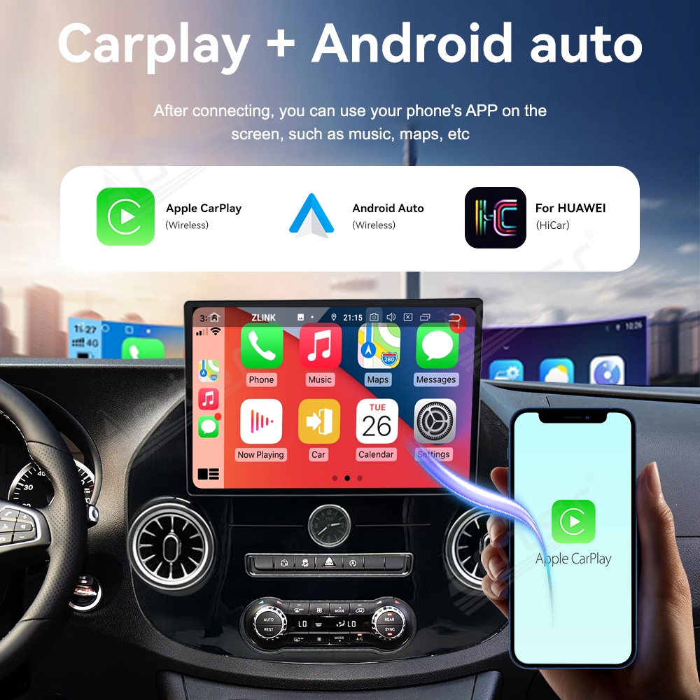 Aotsr 13.3 inch Tesla style screen For Mercedes-BenZ Vito 2015-2022  Car Radio Multimedia player 