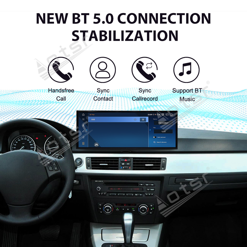 Aotsr 15.8 inch Android 14 Car Radio for BMW 3 Series 2005-2012 Wirless Carplay GPS Navigation Screen Upgrade Multimedia Player（E90）