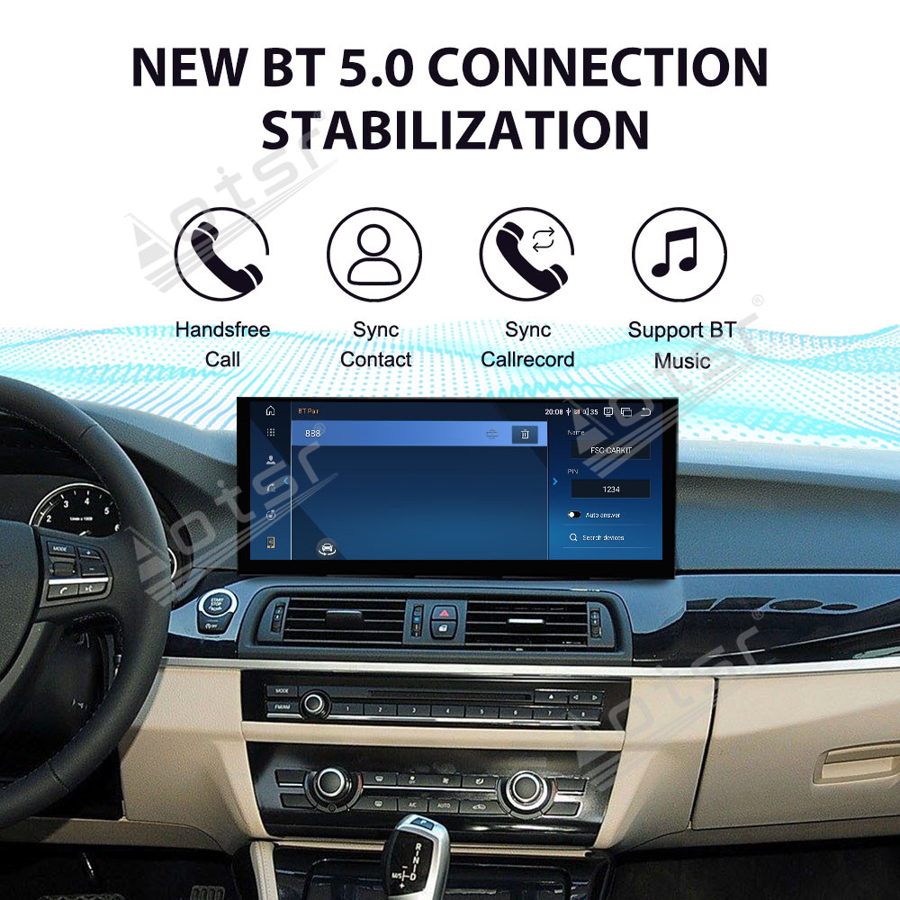 Aotsr 15.8 inch Android 14 Car Radio for BMW 5 Series 2011-2017 CIC Wirless Carplay GPS Navigation Screen Upgrade Multimedia Player