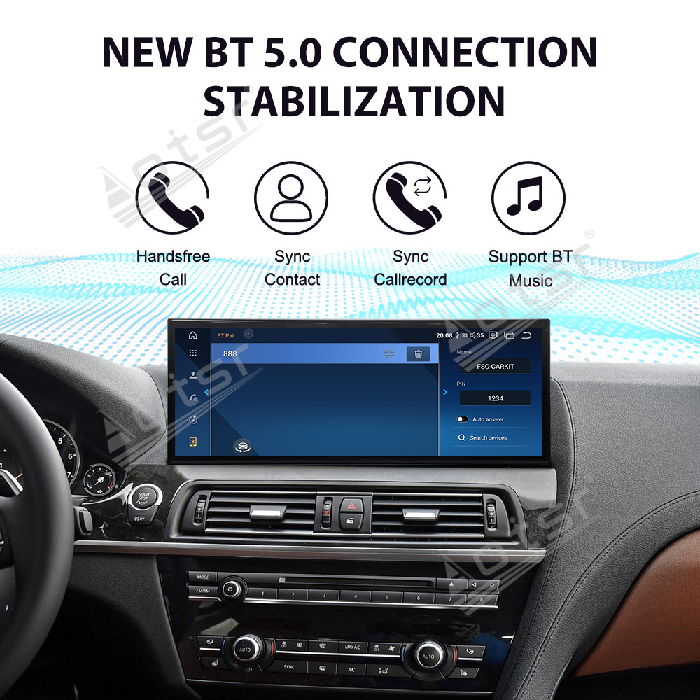 Aotsr 15.8 inch Android 14 Car Radio for BMW 6 Series F06/F12 2013-2017 NBT Wirless Carplay GPS Navigation Screen Upgrade Multimedia Player