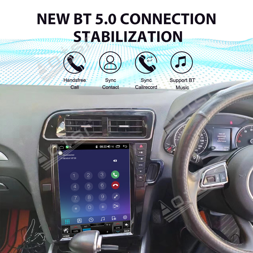 Aotsr  For Audi Q5 2010-2018 Android 14 Carplay 12.1 inch Car Radio Stereo Automotive Multimedia Stereo Player GPS Navigation Head Unit