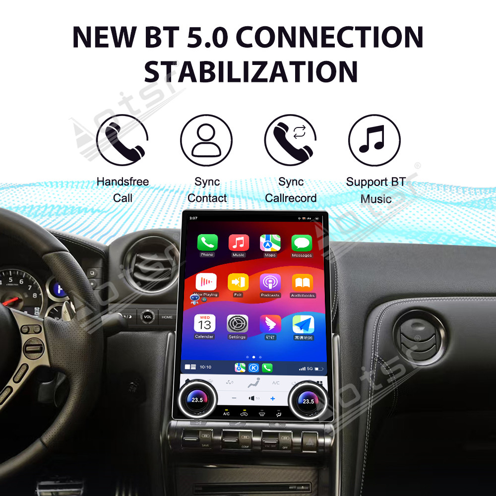 Aotsr for Nissan Skyline GTR R35 2007-2024 Android LCD instrument panel + car radio multimedia player head unit stereo GPS navigation