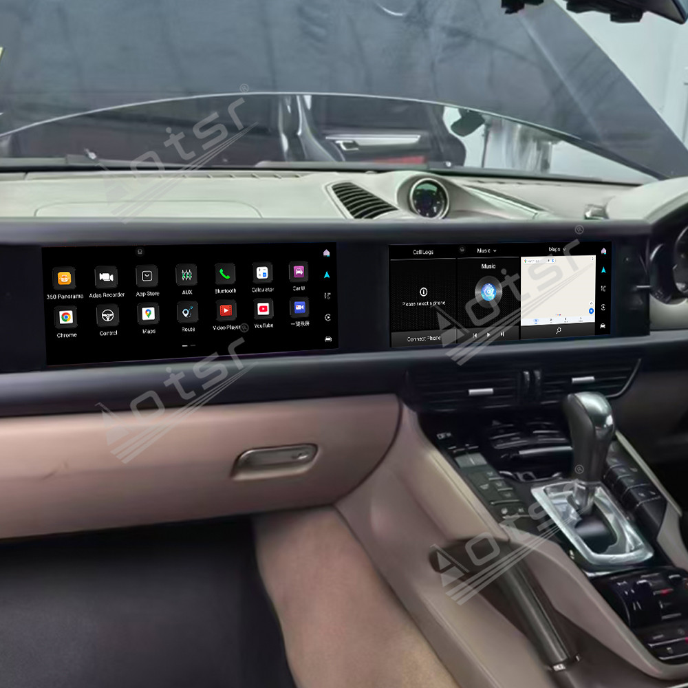 Aotsr for Porsche Cayenne 2010-2017 PCM 3.1 4.0 12.3 inch Car Radio Dual Screen Android Player Carplay GPS Head Unit Stereo Monitor