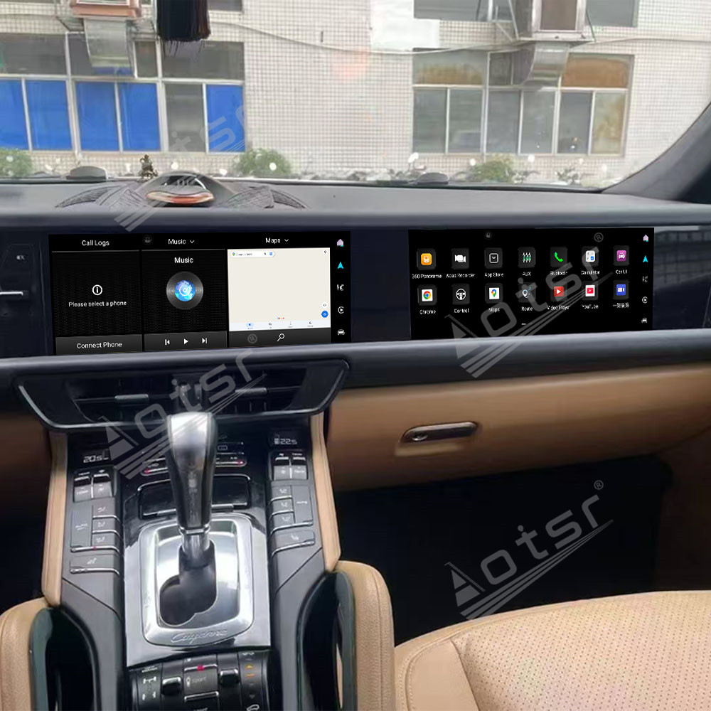 Aotsr for Porsche Cayenne 2010-2017 PCM 3.1 4.0 12.3 inch Car Radio Dual Screen Android Player Carplay GPS Head Unit Stereo Monitor