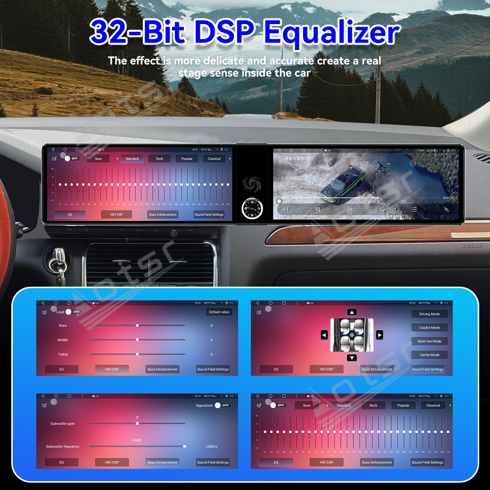 Aotsr Dual 12.3 inch For Audi Q5 2005-2015 GPS Navigation Android 13 Car Radio CarPlay Multimedia Player Head Stereo Unit HD Screen