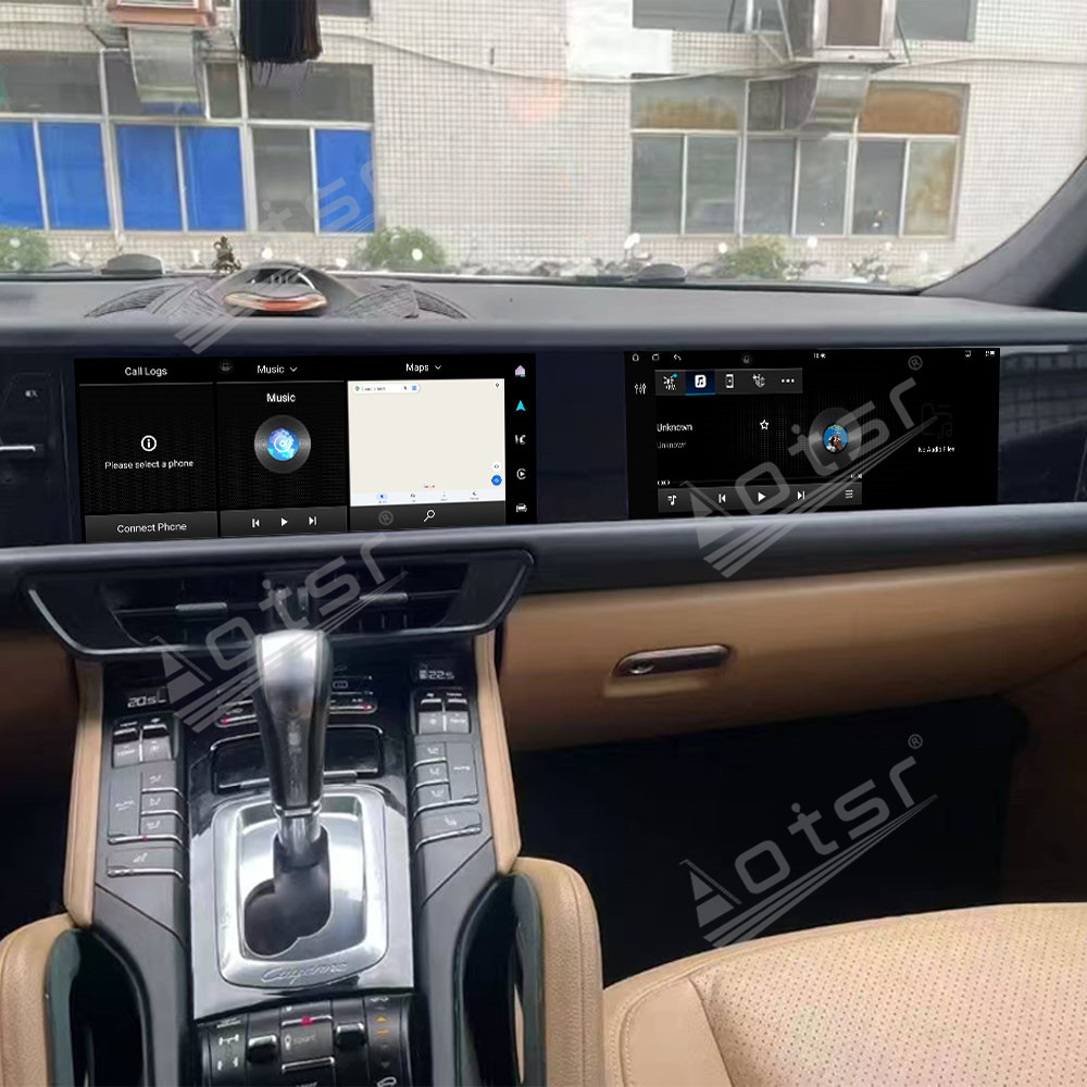 Aotsr for Porsche Cayenne 2010-2017 PCM 3.1 4.0 12.3 inch Car Radio Dual Screen Android Player Carplay GPS Head Unit Stereo Monitor