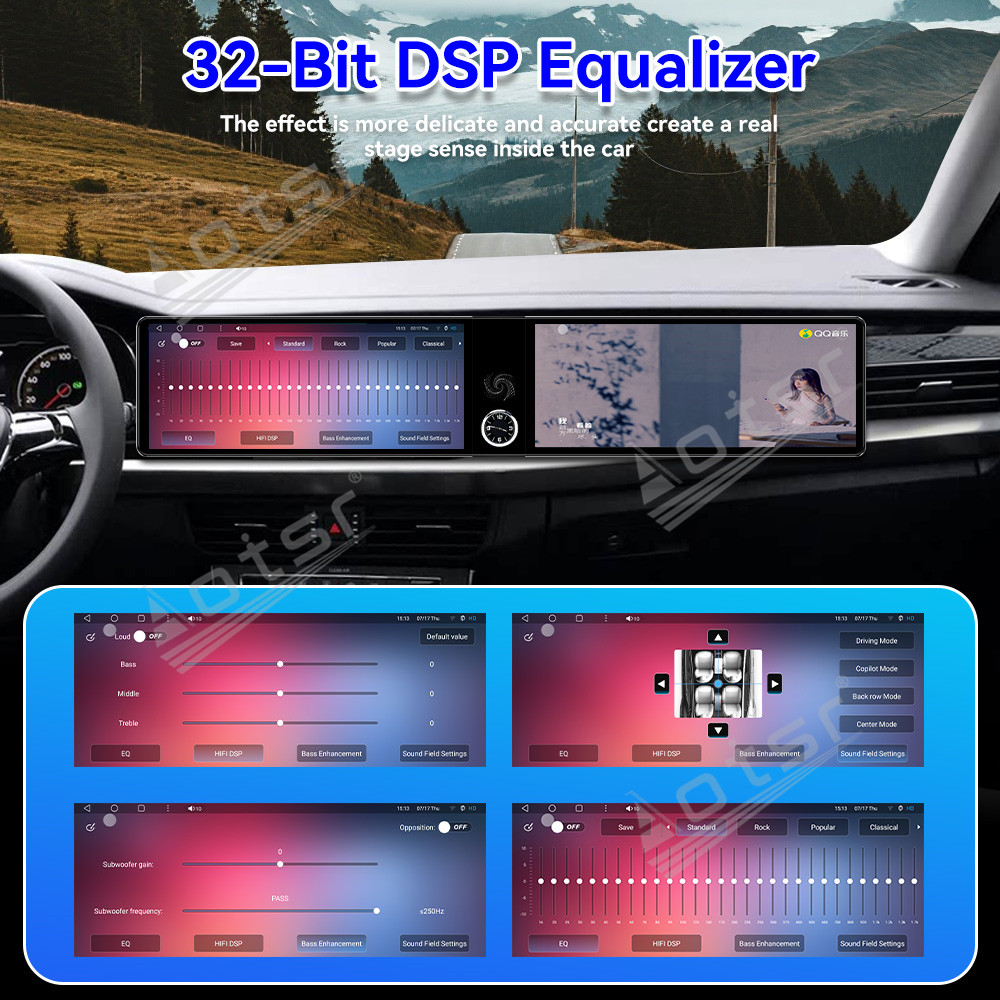 Aotsr Dual 12.3 inch for Volkswagen Passat 2019-2024 GPS Navigation Android 13 Car Radio CarPlay Multimedia Player Head Stereo Unit HD Screen