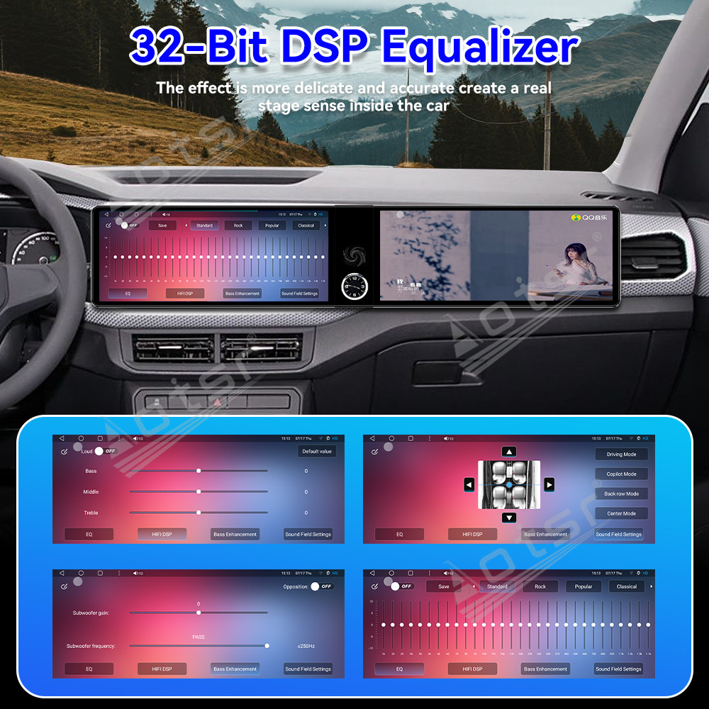 Aotsr Dual 12.3 inch for Volkswagen Tacqua 2020-2023 GPS Navigation Android 13 Car Radio CarPlay Multimedia Player Head Stereo Unit HD Screen