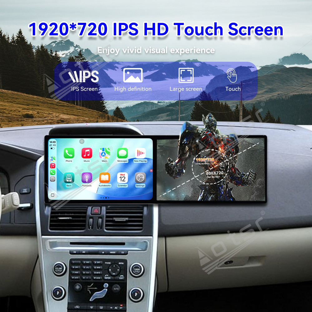 Aotsr Dual 10.1 inch Screen Car Radio for Volvo XC60 2009-2013 Android 15 Multimedia Player GPS Navigation Auto DSP Stereo Host