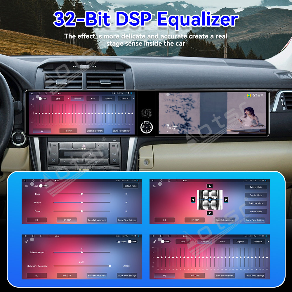 Aotsr Dual 12.3 inch For Toyota Camry 2007-2011 GPS Navigation Android 13 Car Radio CarPlay Multimedia Player Head Stereo Unit HD Screen