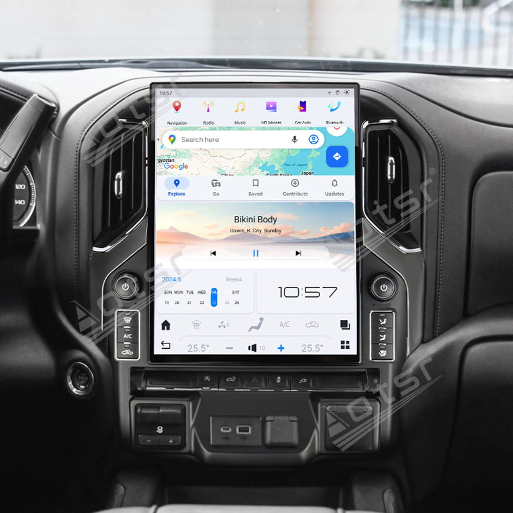 Aotsr 15.6 inch Tesla style screen For GMC Sierra, Chevy silverado 2019-2023 Car Radio Multimedia player