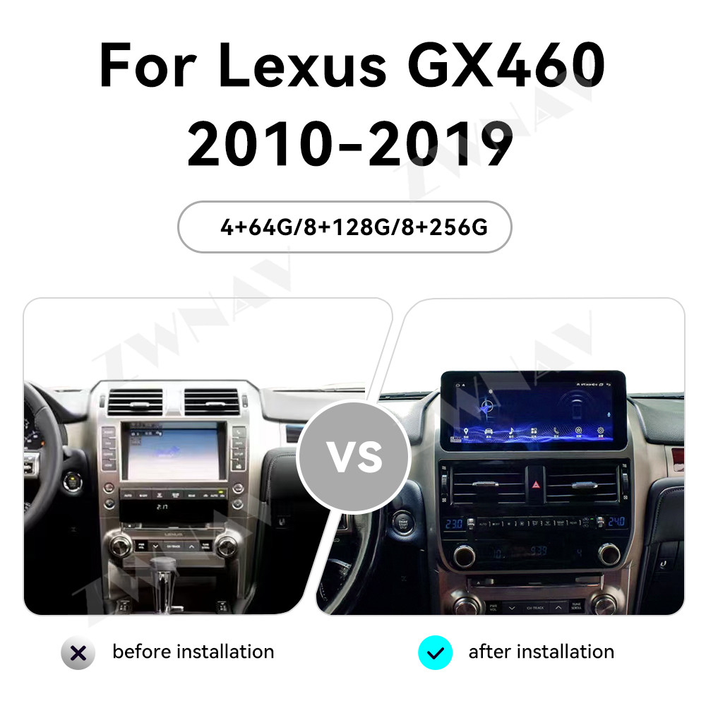 Aotsr 10.25 inch Car Radio multimedia video player CarPlay For Lexus GX460 2010-2019 Stereo GPS Navi Head Unit