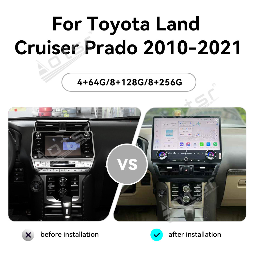 Aotsr for Toyota Prado LC150 2010-2021 16.8" Super Big Screen Android 13 Car Radio Carplay GPS Video Player Multimedia DSP Head Unit
