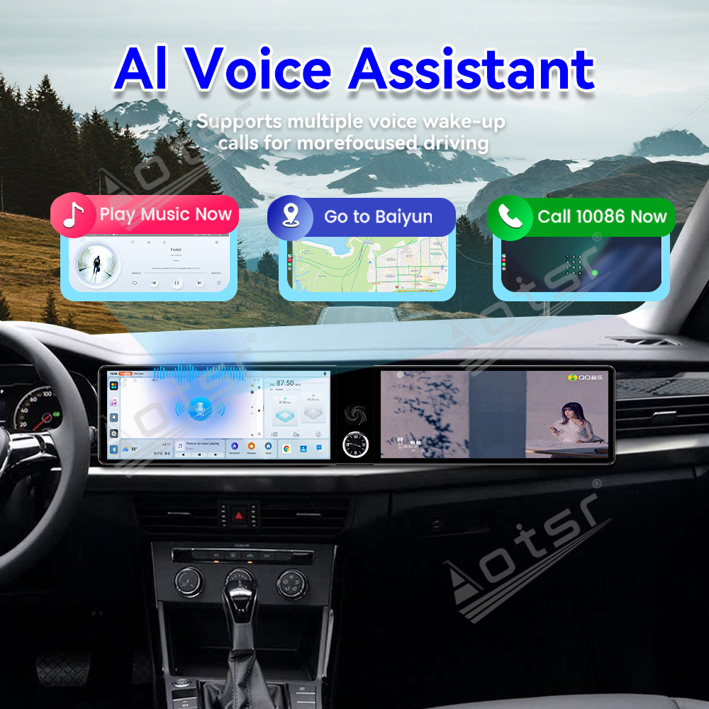 Aotsr Dual 12.3 inch for Volkswagen Passat 2019-2024 GPS Navigation Android 13 Car Radio CarPlay Multimedia Player Head Stereo Unit HD Screen