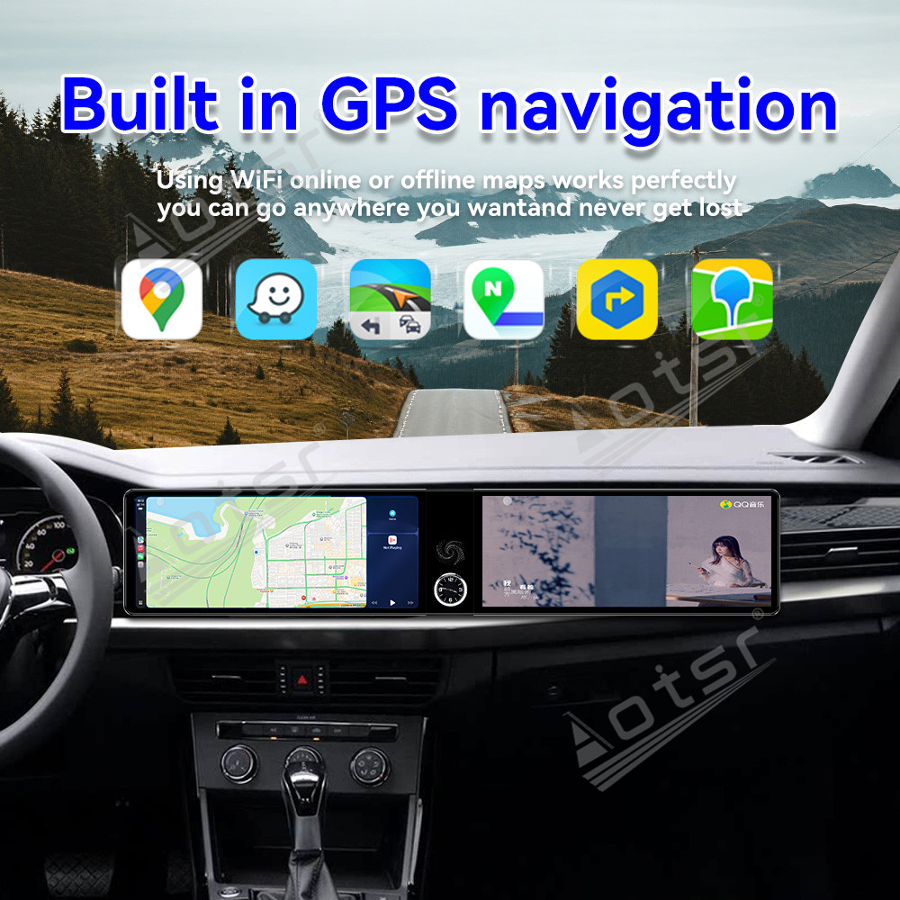 Aotsr Dual 12.3 inch for Volkswagen Passat 2019-2024 GPS Navigation Android 13 Car Radio CarPlay Multimedia Player Head Stereo Unit HD Screen