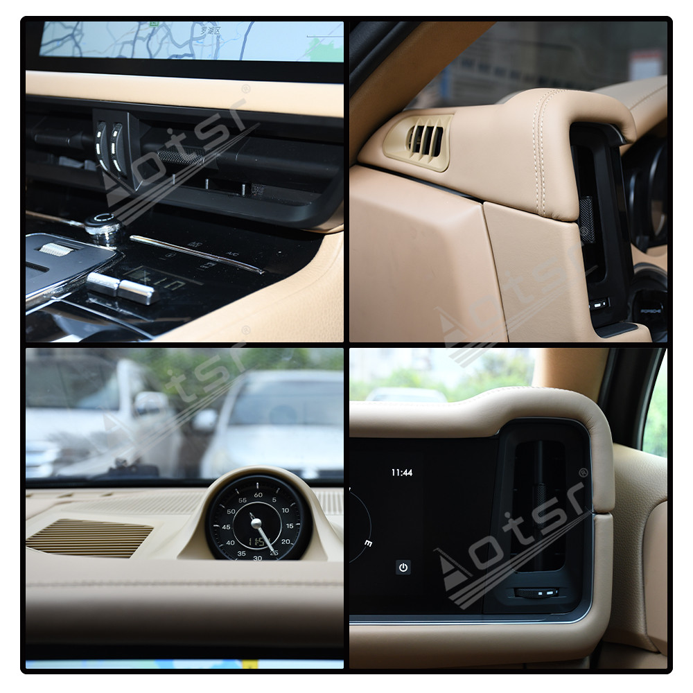 Aotsr Dual 12.3 inches screen For Porsche Cayenne 2010-2017 Car Upgrade to 2024 Gps navi Radio, Multimedia player unit,with Wirelessly Carplay Android auto