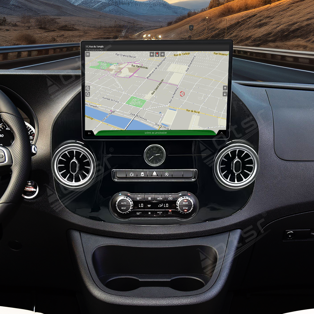 Aotsr 13.3 inch Tesla style screen For Mercedes-BenZ Vito 2015-2022  Car Radio Multimedia player 