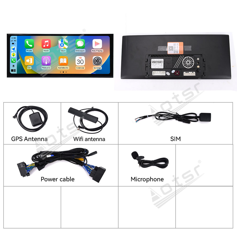 Aotsr 15.8 inch Android 14 Car Radio for BMW 5 Series 2011-2017 CIC Wirless Carplay GPS Navigation Screen Upgrade Multimedia Player