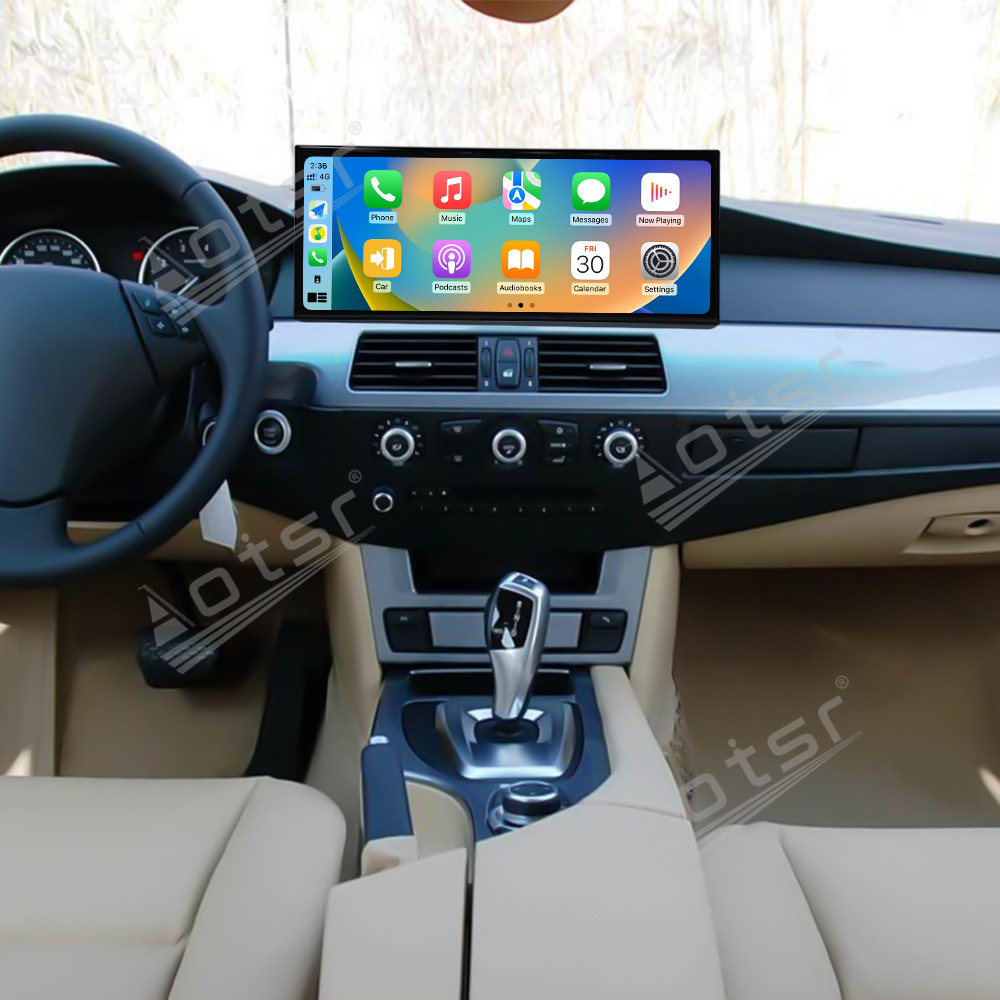 Aotsr 15.8 inch Android 14 Car Radio for BMW 5 Series E60 2003-2009 CCC Wirless Carplay GPS Navigation Screen Upgrade Multimedia Player