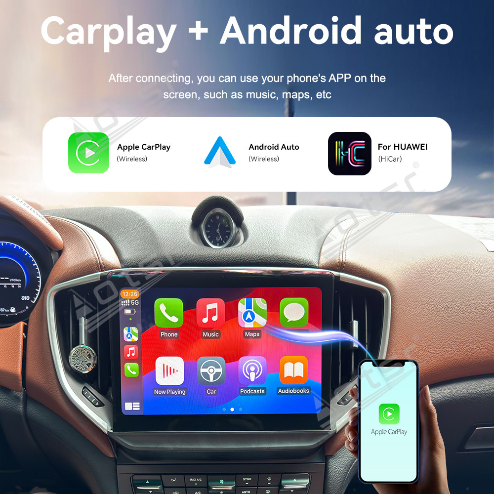 Aotsr Compatible with Maserati Ghibli 2014-2016 10.26 inch car radio, Android 13 GPS, lossless installation head unit