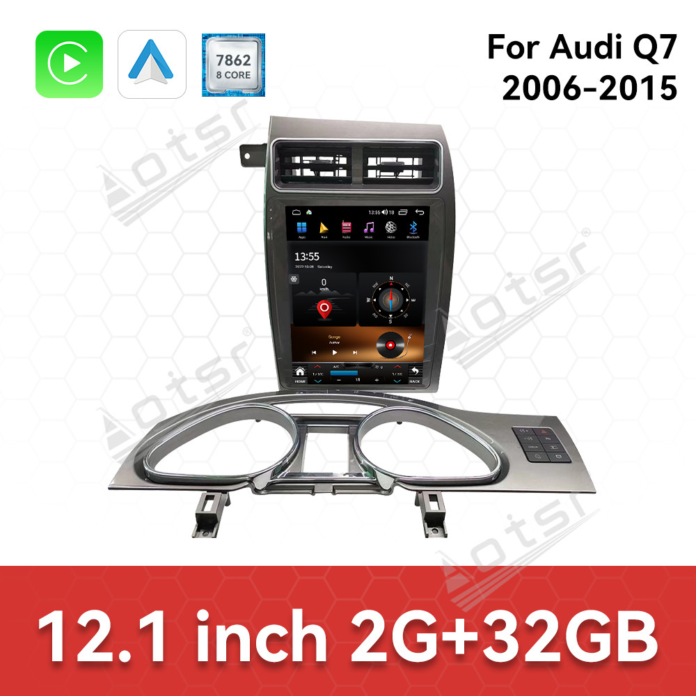 Aotsr 12.1 inch Car Radio Multimedia Player with Wireless For Audi Q7 2006-2015 CarPlay Android Auto Autoradio Stereo GPS Navigation WiFi