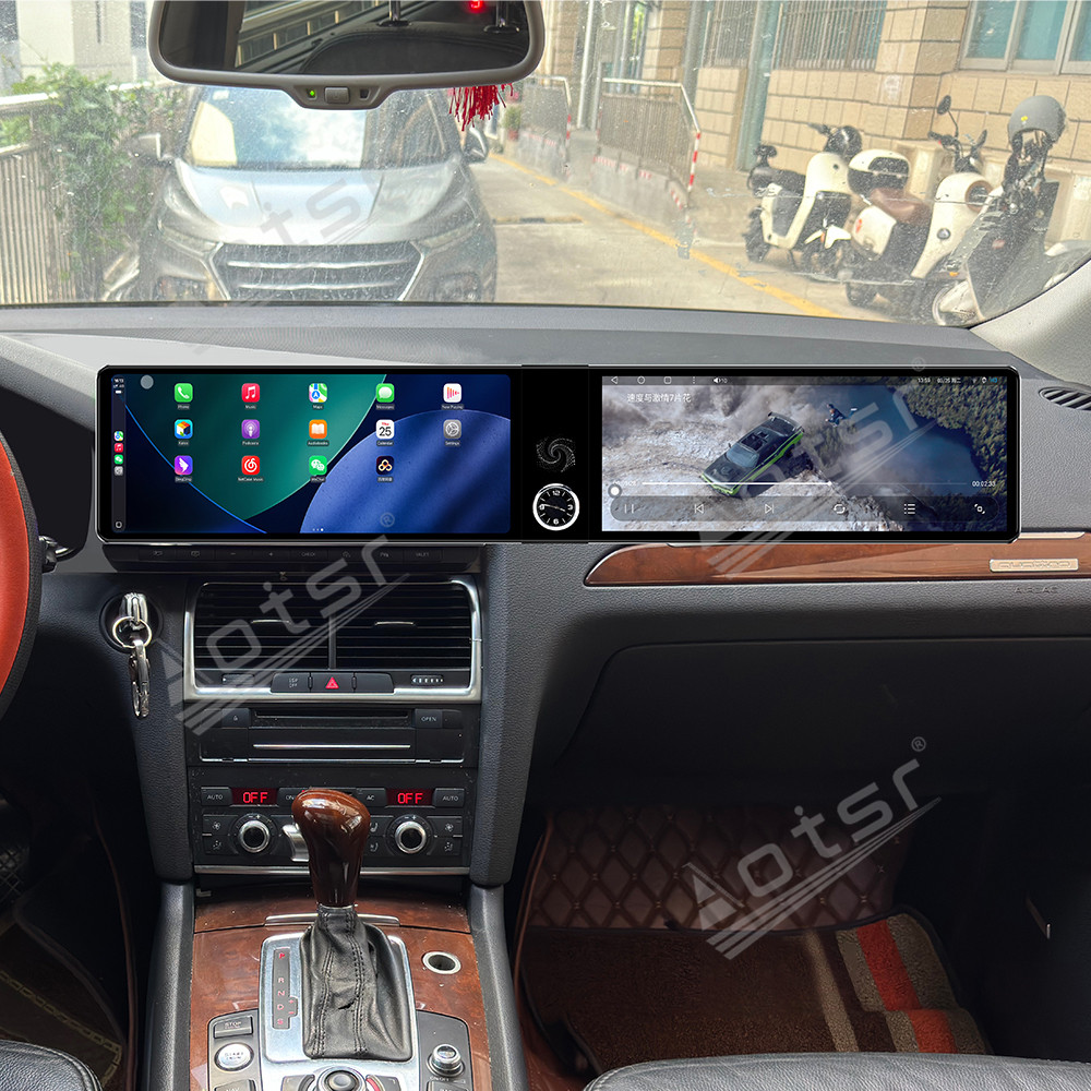 Aotsr Dual 12.3 inch For Audi Q5 2005-2015 GPS Navigation Android 13 Car Radio CarPlay Multimedia Player Head Stereo Unit HD Screen