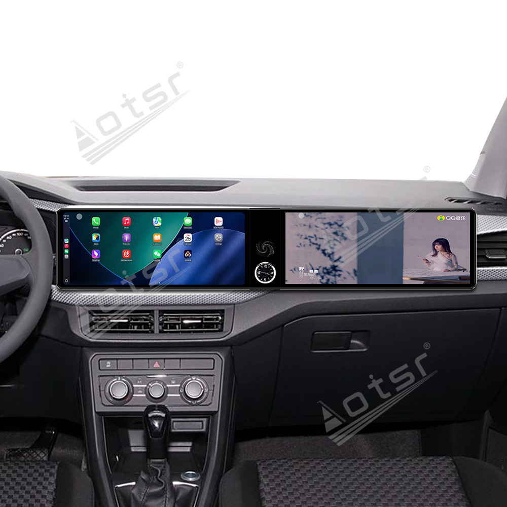 Aotsr Dual 12.3 inch for Volkswagen Tacqua 2020-2023 GPS Navigation Android 13 Car Radio CarPlay Multimedia Player Head Stereo Unit HD Screen