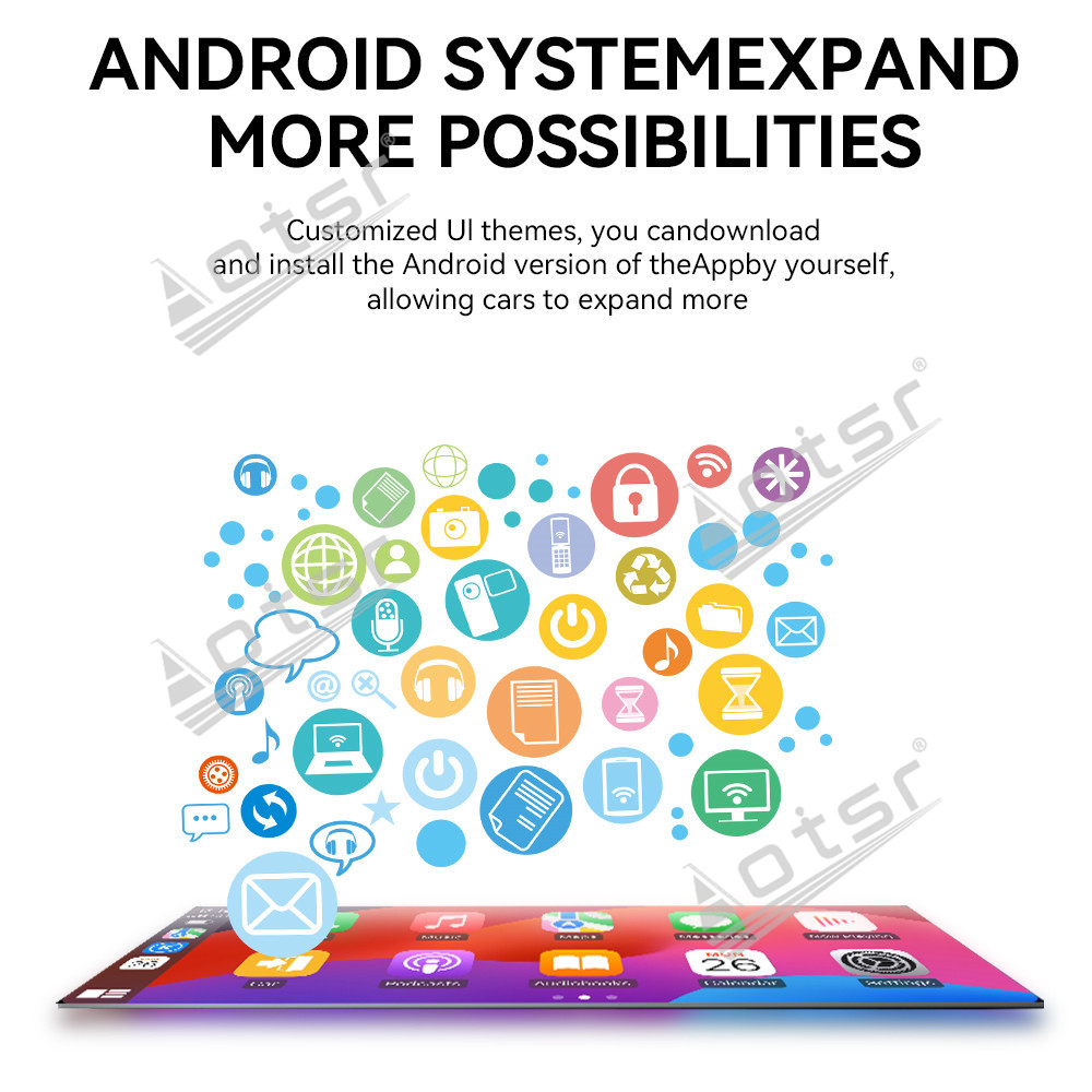 Aotsr 15.8 inch Android 14 Car Radio for BMW 3 Series 2005-2012 Wirless Carplay GPS Navigation Screen Upgrade Multimedia Player（E90）