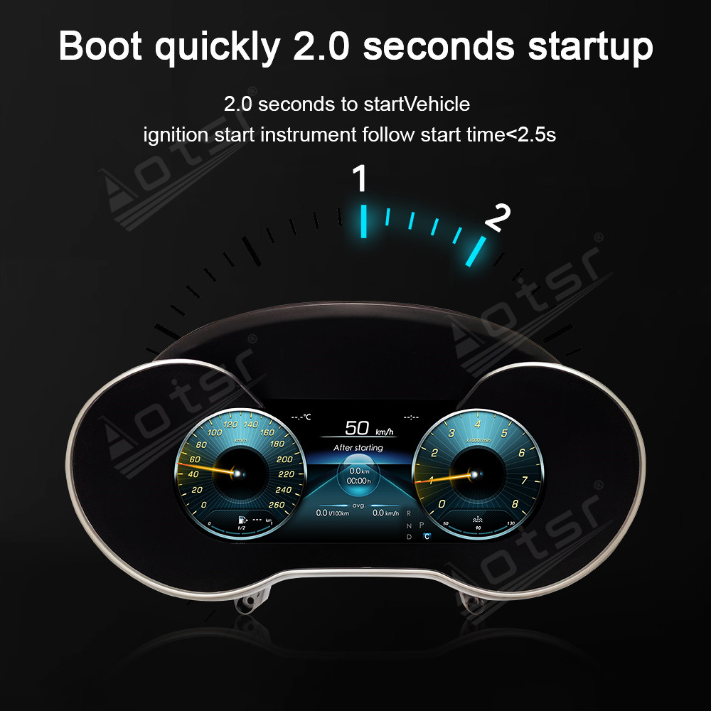 2 Din Dashboard Digital Cluster For Mercedes Benz C Class W205 2015-2018 Meter Screen Auto LCD Speedometer Display Head Unit