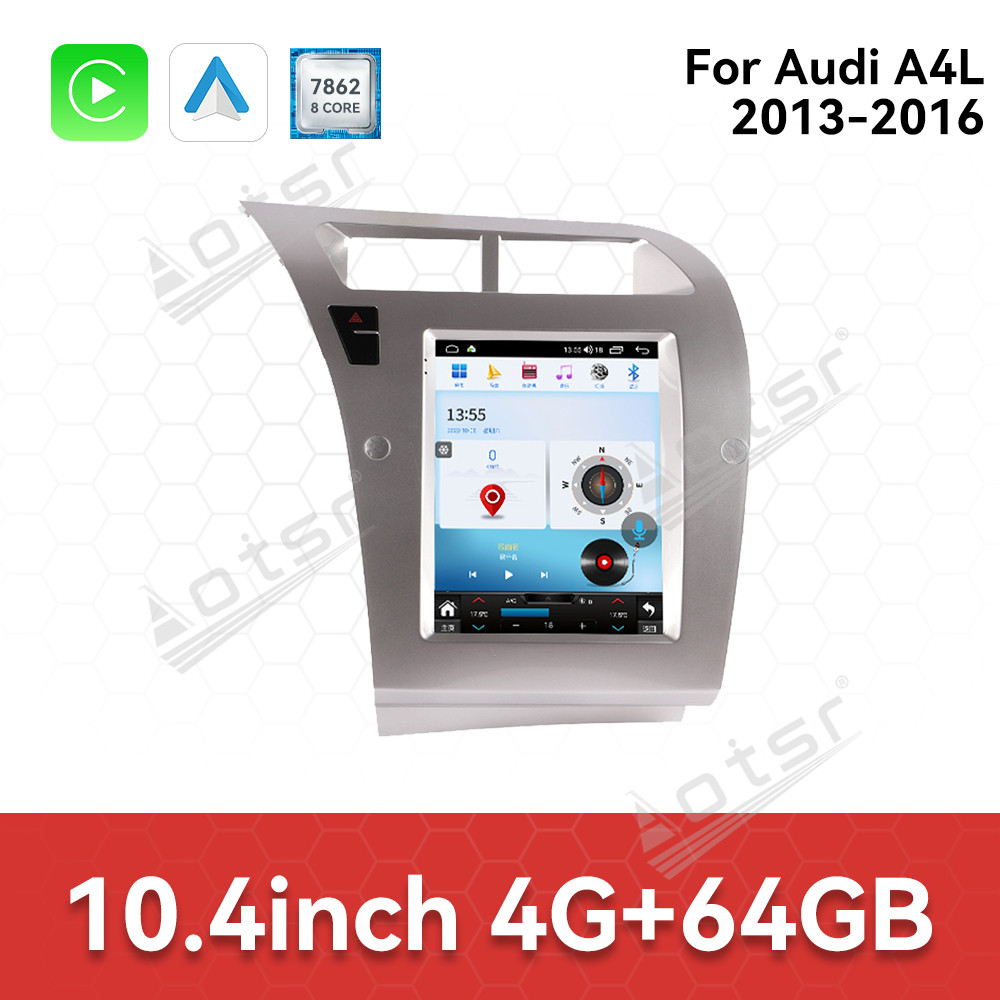 Aotsr Android 15 for Audi A4L 2009-2012 12.1 inch Car Radio Multimedia Player Head Unit GPS Navigation Stereo Screen Audio Carplay