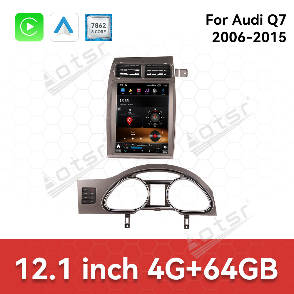 Aotsr 12.1 inch Car Radio Multimedia Player with Wireless For Audi Q7 2006-2015 CarPlay Android Auto Autoradio Stereo GPS Navigation WiFi
