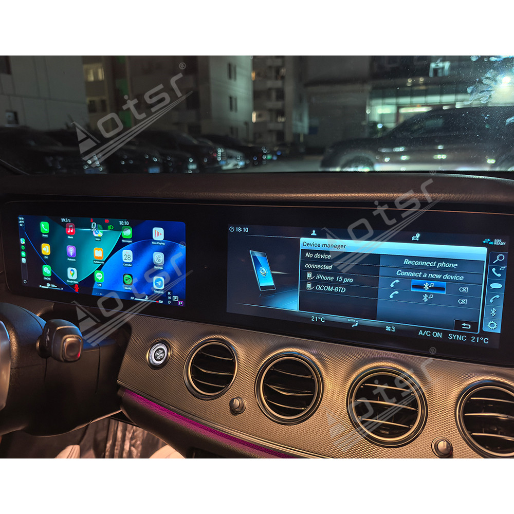 Aotsr Dual 12.3 inch For Mercedes-Benz E-Class W213 2016-2019 GPS Navigation Android 13 Car Radio CarPlay Multimedia Player Head Stereo Unit HD Screen