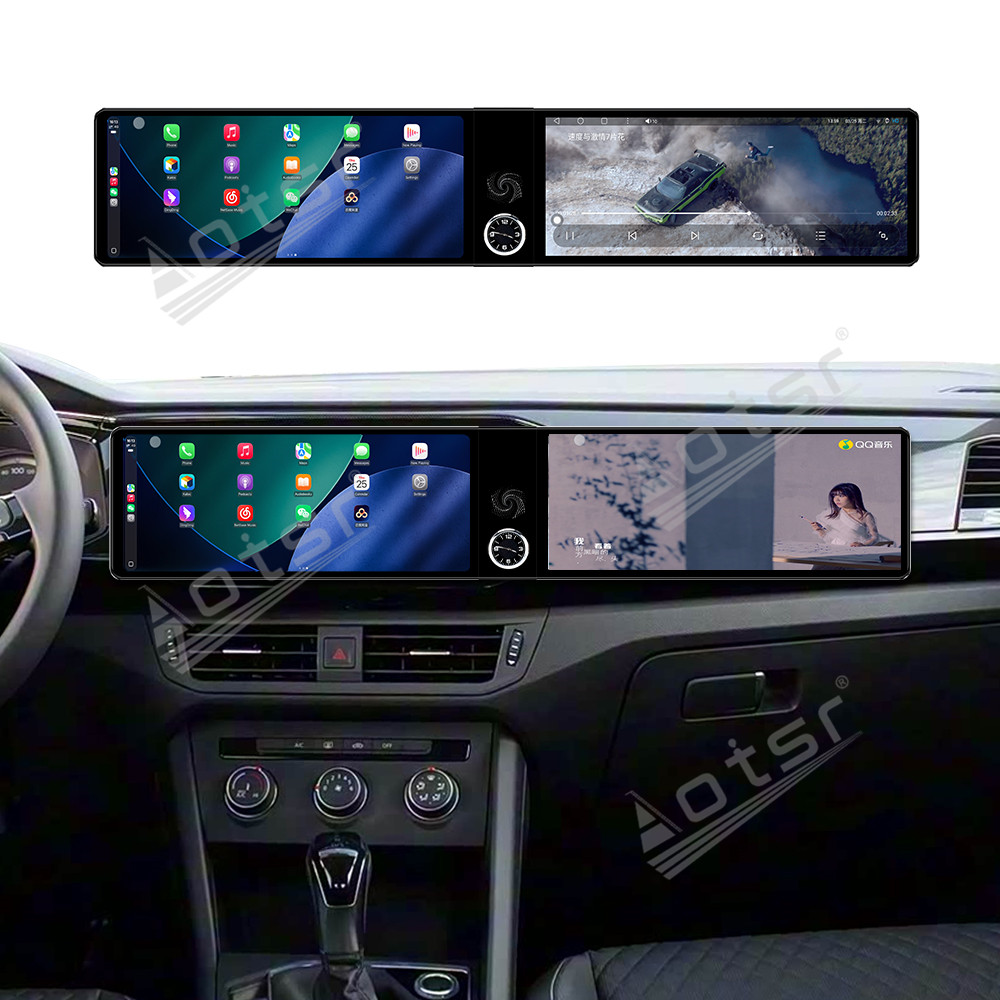 Aotsr Dual 12.3 inch for Volkswagen Tayron 2019-2022 GPS Navigation Android 13 Car Radio CarPlay Multimedia Player Head Stereo Unit HD Screen