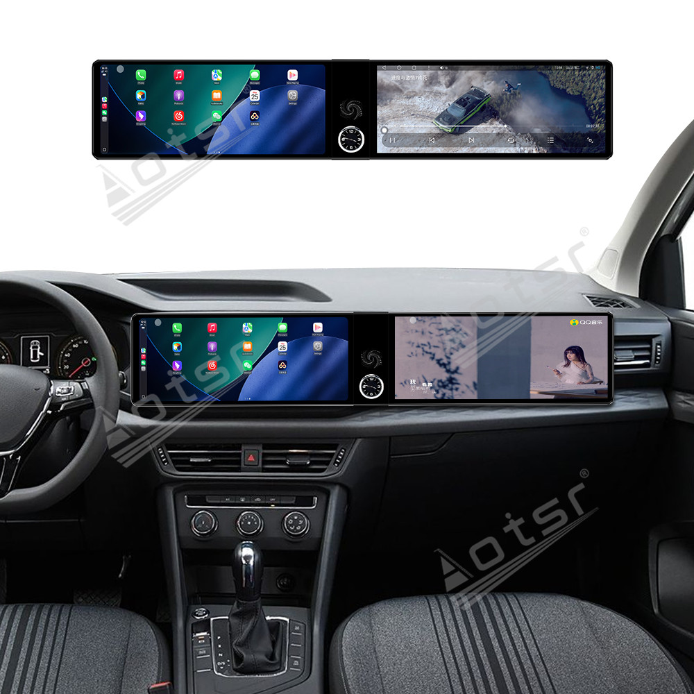 Aotsr Dual 12.3 inch for Volkswagen Tharu 2019-2022 GPS Navigation Android 13 Car Radio CarPlay Multimedia Player Head Stereo Unit HD Screen