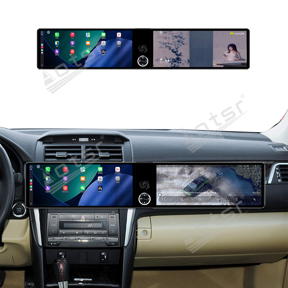 Aotsr Dual 12.3 inch For Toyota Camry 2007-2011 GPS Navigation Android 13 Car Radio CarPlay Multimedia Player Head Stereo Unit HD Screen