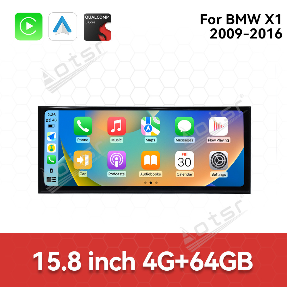 Aotsr 15.8 inch Android 14 Car Radio for BMW X1 2009-2016 Wirless Carplay GPS Navigation Screen Upgrade Multimedia