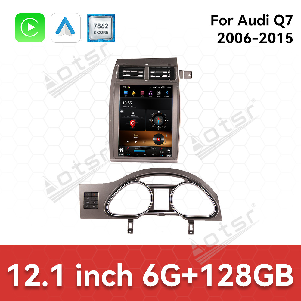 Aotsr 12.1 inch Car Radio Multimedia Player with Wireless For Audi Q7 2006-2015 CarPlay Android Auto Autoradio Stereo GPS Navigation WiFi