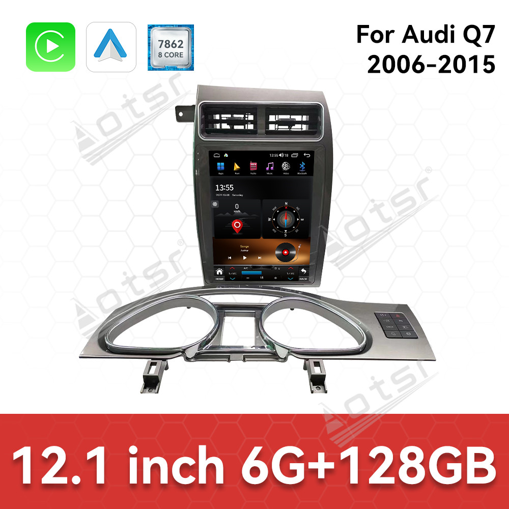 Aotsr 12.1 inch Car Radio Multimedia Player with Wireless For Audi Q7 2006-2015 CarPlay Android Auto Autoradio Stereo GPS Navigation WiFi